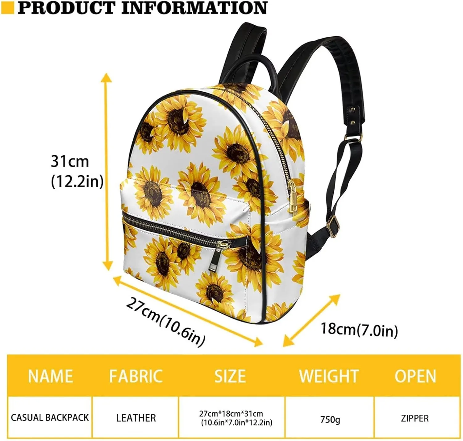 Forchrinse Cute Bee Womens Cute Backapck Purse RFID Blocking Handbag Leather Small Anti Theft Rucksack Daypack and Long Wallet for Travel School Gym