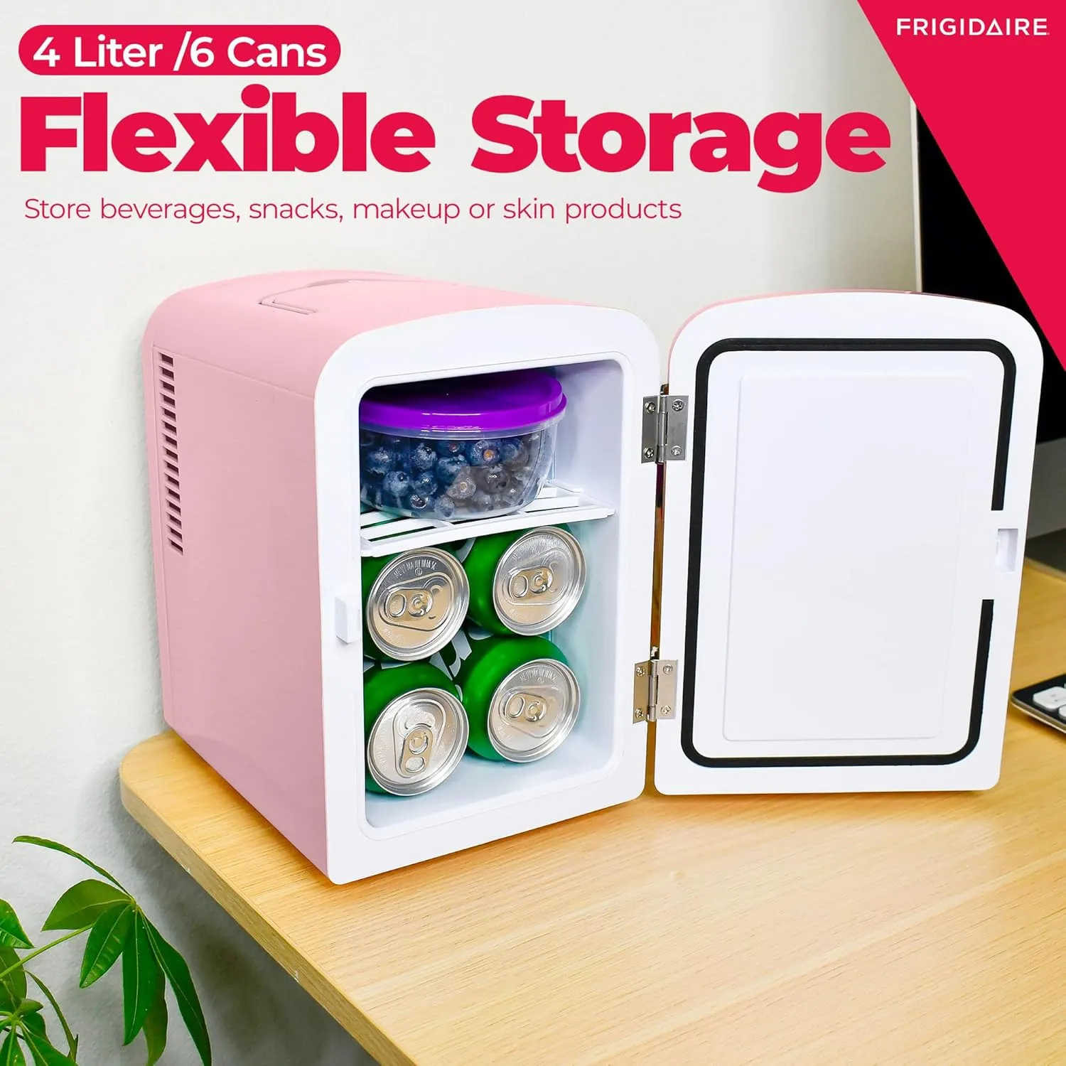 Frigidaire Retro Mini Compact Beverage Cooler, Great for Keeping Office Lunch Cool! (Built-in Bluetooth Speaker)