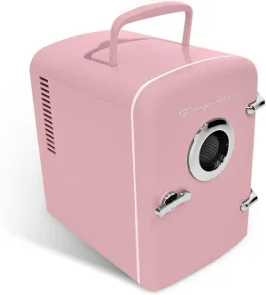 Frigidaire Retro Mini Compact Beverage Cooler, Great for Keeping Office Lunch Cool! (Built-in Bluetooth Speaker)