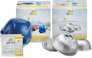 FROG @Ease Floating System for Hot Tubs with 3 Replacement @Ease SmartChlor Cartridges - Self-Regulating Sanitizer - Hot Tub Maintenance System with Sanitizing Minerals & SmartChlor Technology