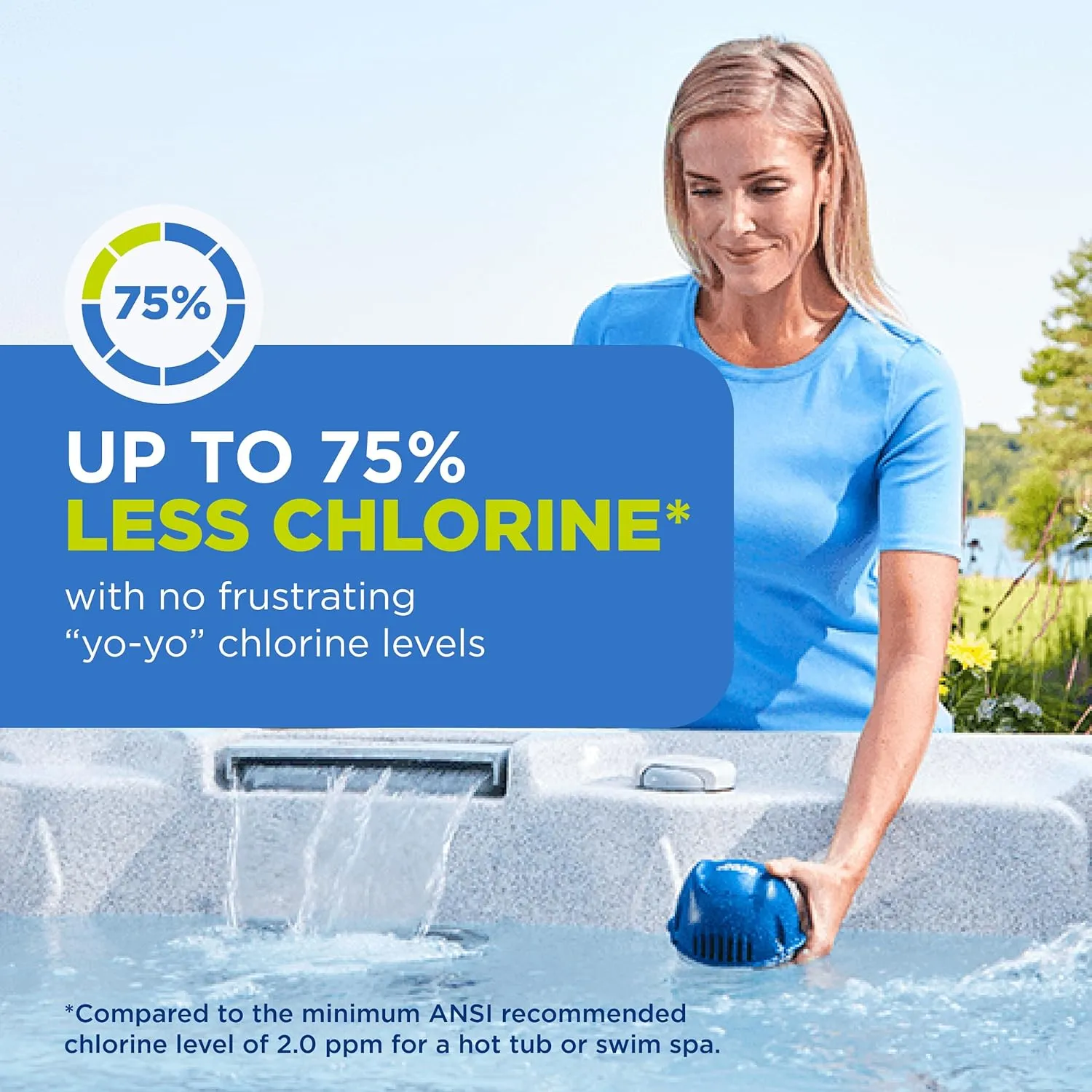 FROG @Ease Floating System for Hot Tubs with 3 Replacement @Ease SmartChlor Cartridges - Self-Regulating Sanitizer - Hot Tub Maintenance System with Sanitizing Minerals & SmartChlor Technology