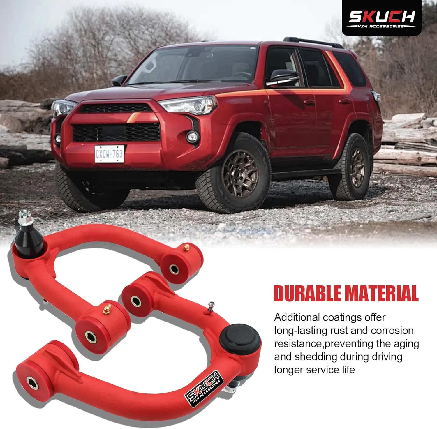 Front Upper Control Arms - 2-4" Lift for 2003-2024 Toyota 4Runner, 2007-2014 FJ Cruiser, 2003-2009 Lexus GX470, 2010-2023 Lexus GX460, Suspension Kit Replaces Factory Parts (2PCS)