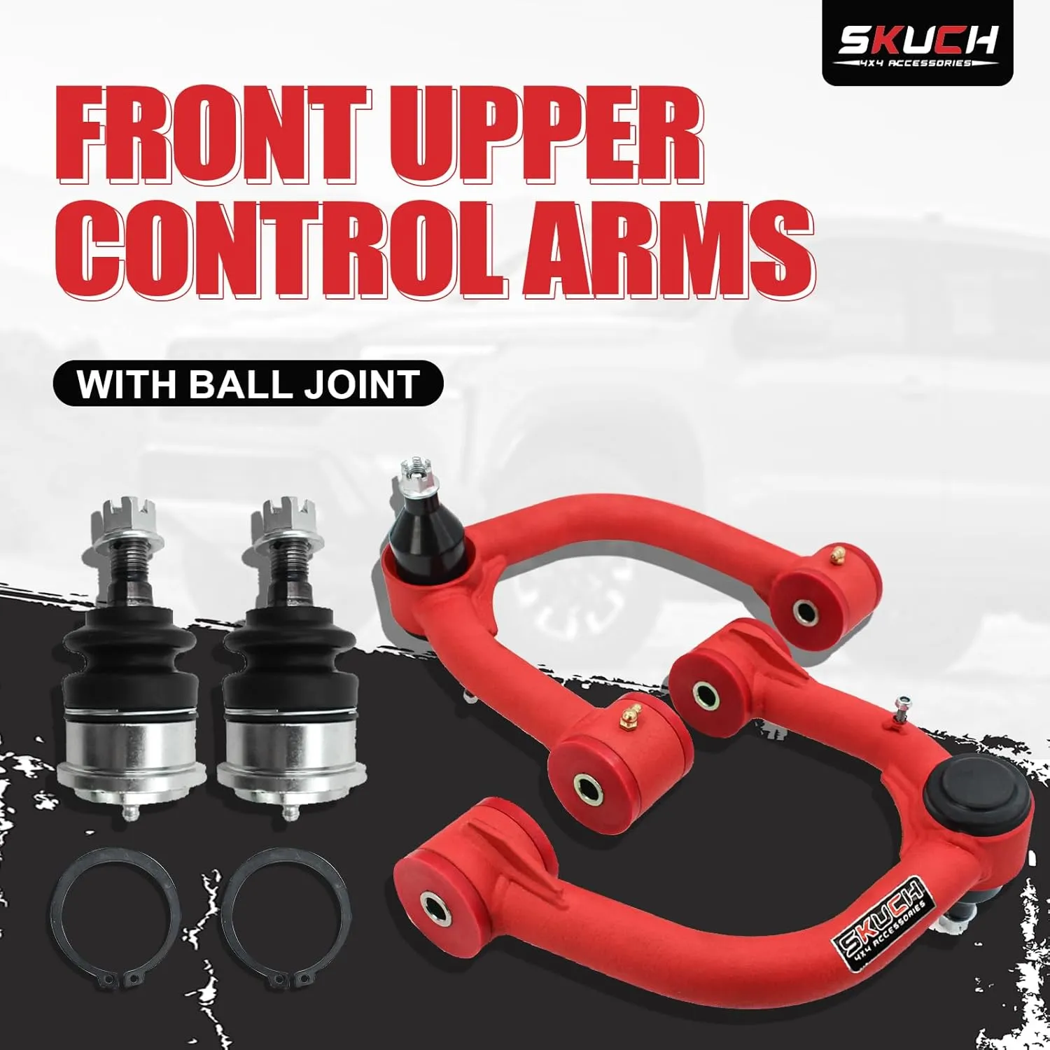 Front Upper Control Arms - 2-4" Lift for 2003-2024 Toyota 4Runner, 2007-2014 FJ Cruiser, 2003-2009 Lexus GX470, 2010-2023 Lexus GX460, Suspension Kit Replaces Factory Parts (2PCS)