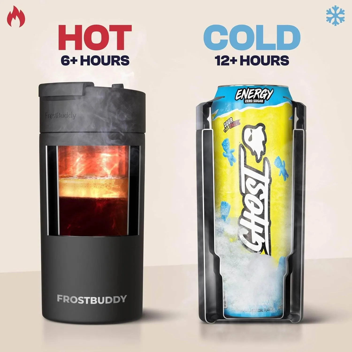 Frost Buddy Universal Buddy Can Cooler - Fits All - For Regular 12 & 16 oz or Slim-Size Bottles - Insulated Double-Walled Stainless Steel (Golf)