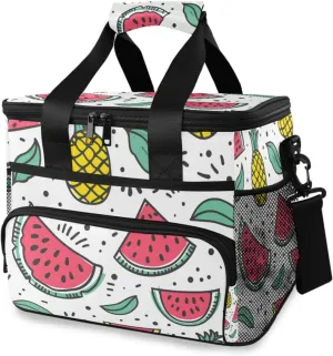 Fruit Watermelon Cooler Bag Insulated Cooler Soft Sided Cooler 24 Can Portable Picnic Bag Large Leakproof Lunch Bag Box for Beach Grocery Camping Travel Car Men Women