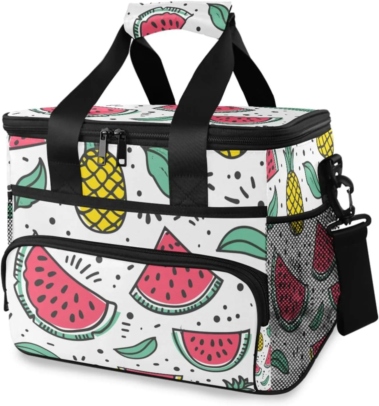 Fruit Watermelon Cooler Bag Insulated Cooler Soft Sided Cooler 24 Can Portable Picnic Bag Large Leakproof Lunch Bag Box for Beach Grocery Camping Travel Car Men Women