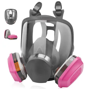 Full Face Respirator Mask with 60925 Filters - Reusable Full Face Gas Masks Survival Nuclear and Chemical,Ideal for Paint, Dust, Spraying, Chemicals, Epoxy Resin, Polishing, Sanding, Cutting