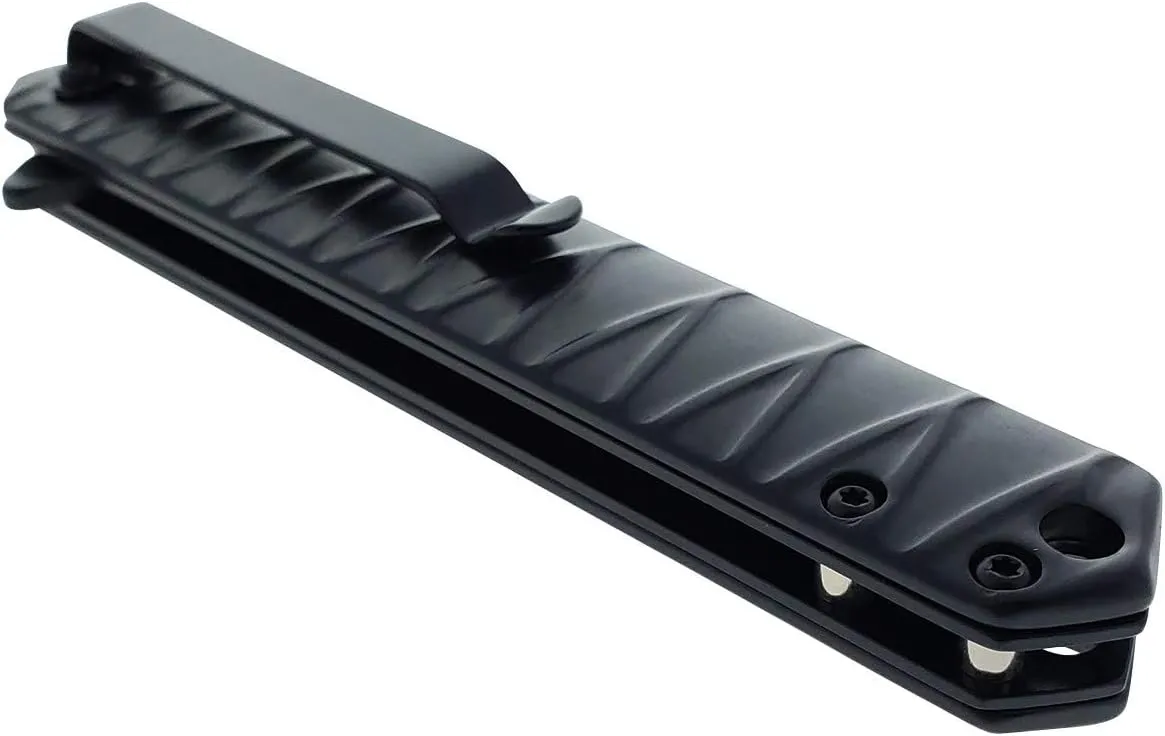 Full Metal Tanto Style Folding Pocket Knife. Titanium Color Coated Blade & Handle. for Gift, Collection, Camping