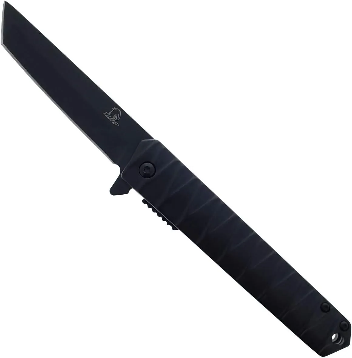 Full Metal Tanto Style Folding Pocket Knife. Titanium Color Coated Blade & Handle. for Gift, Collection, Camping