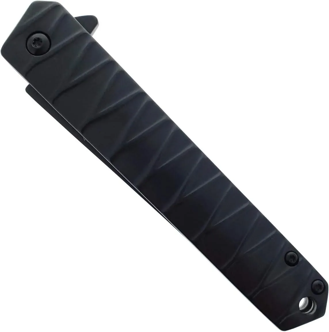 Full Metal Tanto Style Folding Pocket Knife. Titanium Color Coated Blade & Handle. for Gift, Collection, Camping