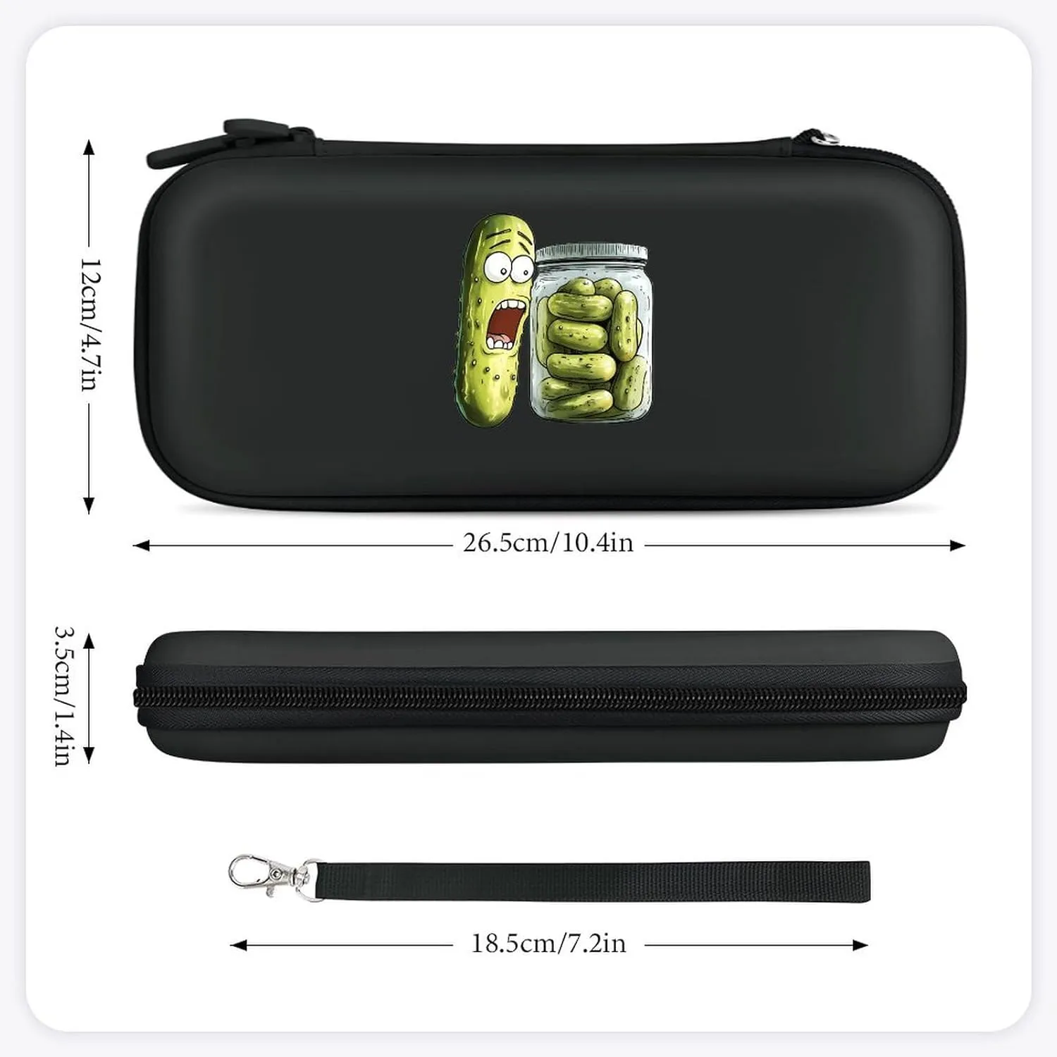 Funny Pickle Compatible with Switch Carrying Case Hard Travel Game Bag Pouch with 15 Games Accessories