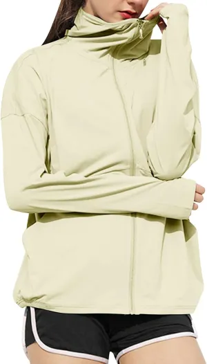 FZYLQY Women's UPF 50  Lightweight Athletic Jacket Full Zip UV Long Sleeve Hoodies SPF Lightweight Jacket Hiking Outfits