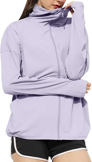 FZYLQY Women's UPF 50  Lightweight Athletic Jacket Full Zip UV Long Sleeve Hoodies SPF Lightweight Jacket Hiking Outfits