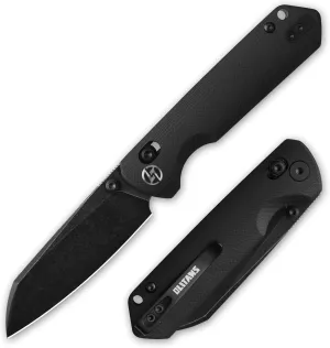G062 Folding Knife for EDC, 14C28N Steel Blade Pocket knife, Crossbar Lock Knife for Outdoor, Survival, Hunting and Camping, 3.53oz(Black Black Coating)
