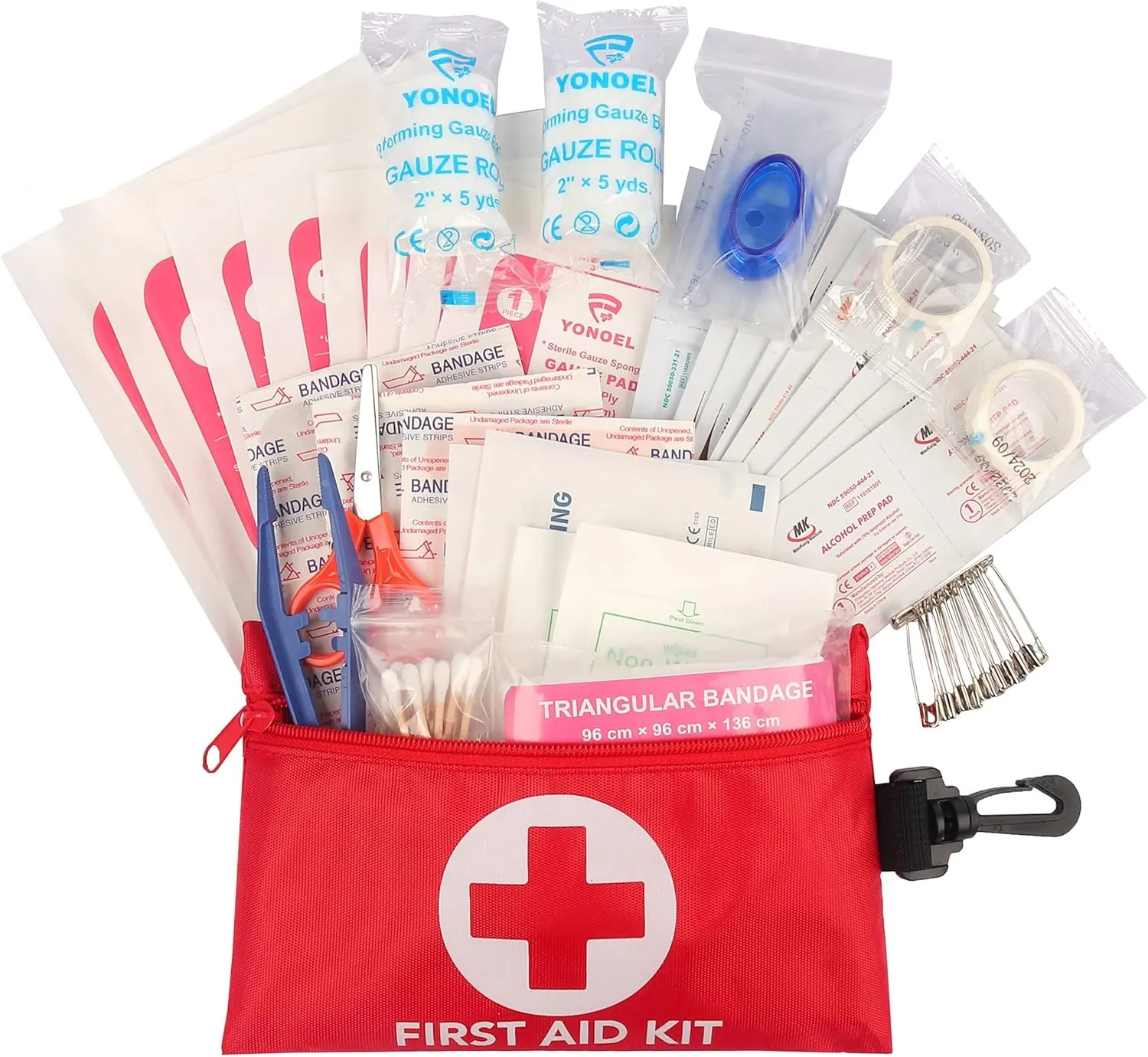 Galaxylense 128 Pcs First Aid Kits Small for Survival Emergency Trauma Military Tactical Medical School Office Home Hunting Camping Hiking Traveling Fishing IFAK EMT Bag (10 Packs)