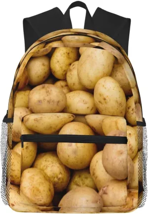 Garden Potatoes Print Large Capacity Lightweight Travel Casual Backpack Shoulder Bag Daypack for Men Women