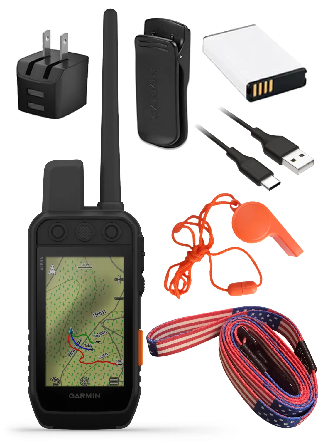 Garmin Alpha 300 / Alpha 300i Advanced Dog Tracking and Training Handheld with Wearable4U Bundle