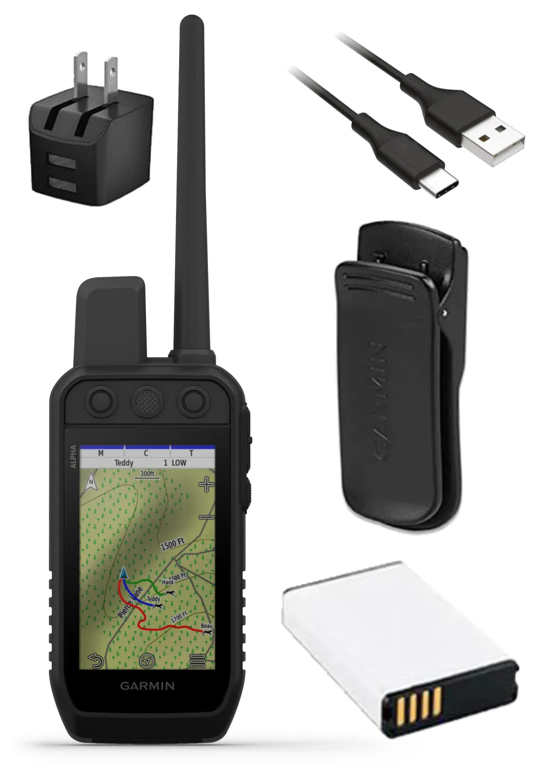 Garmin Alpha 300 / Alpha 300i Advanced Dog Tracking and Training Handheld with Wearable4U Bundle