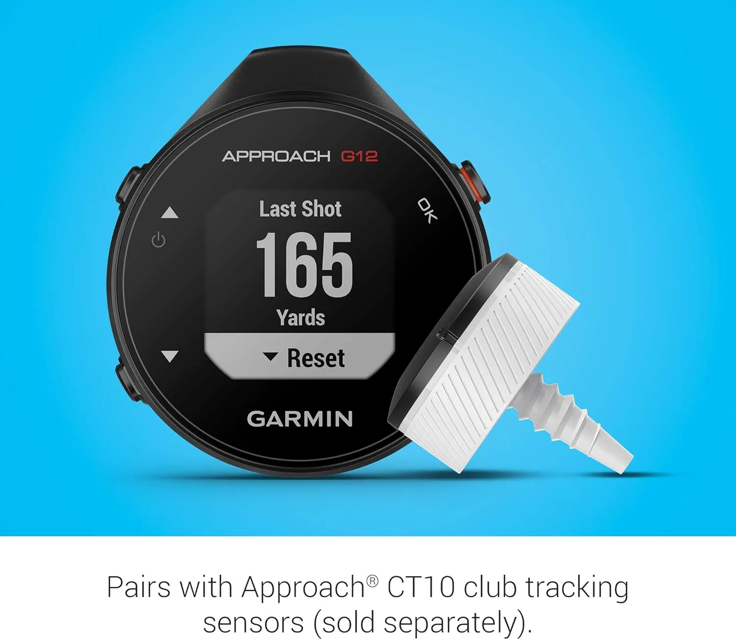 Garmin Approach G12 Golfing Handheld | Preloaded with 42k CourseView Maps | Scorekeeping | Golf System with Approach CT10 Starter Kit, Club Tracking System (3 Sensors) and Signature Power Bundle