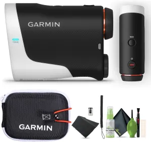 Garmin Approach Z30 Golf Laser Range Finder 400 Yards Away Laser Golfing Rangefinder with 6X Magnification, Magnetic Cart Mount and Vibration Bundle with Cleaning Kit