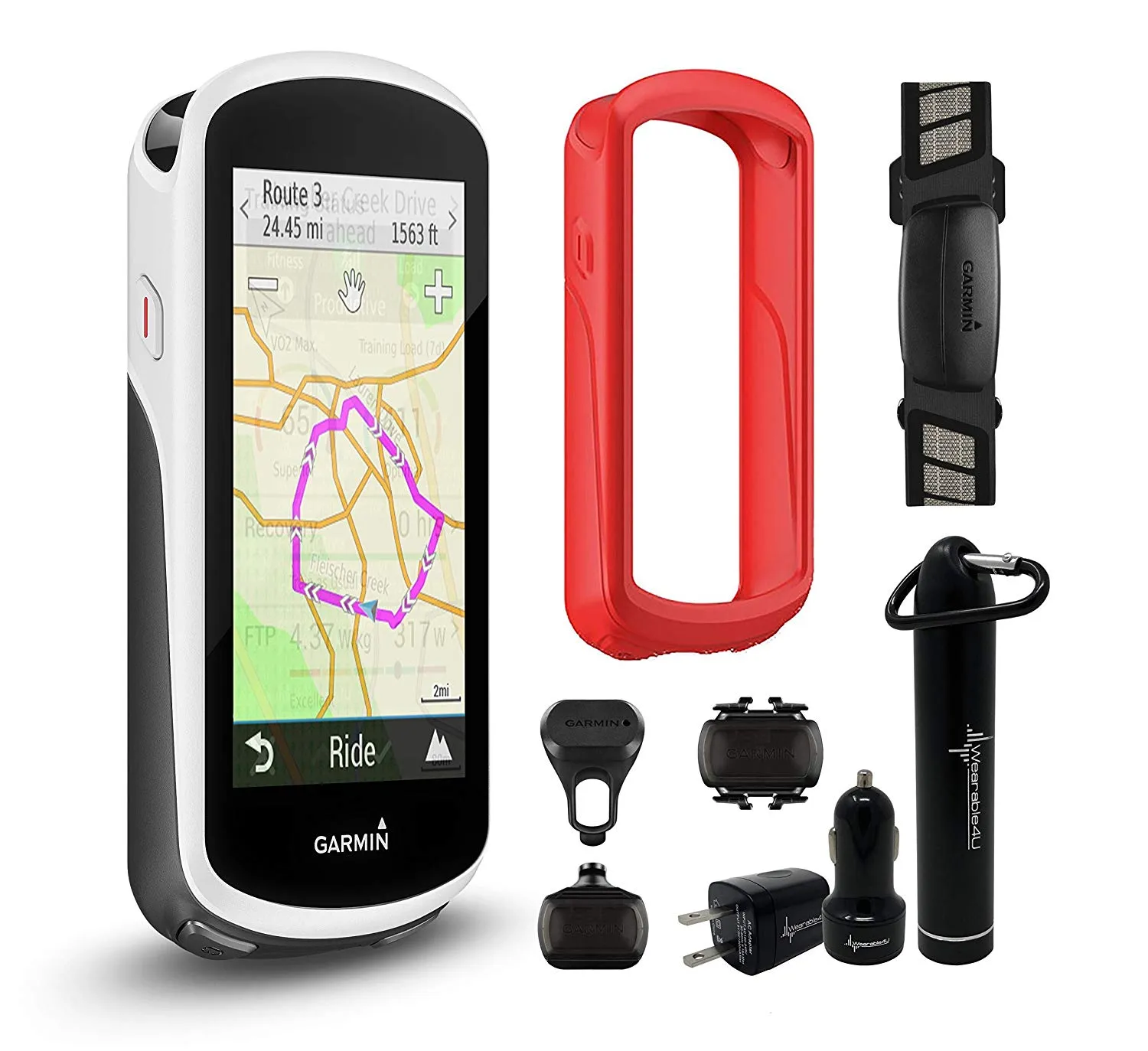Garmin Edge 1030 GPS Cycling Computer Black Case Wearable4U Bundle 010-01758-01