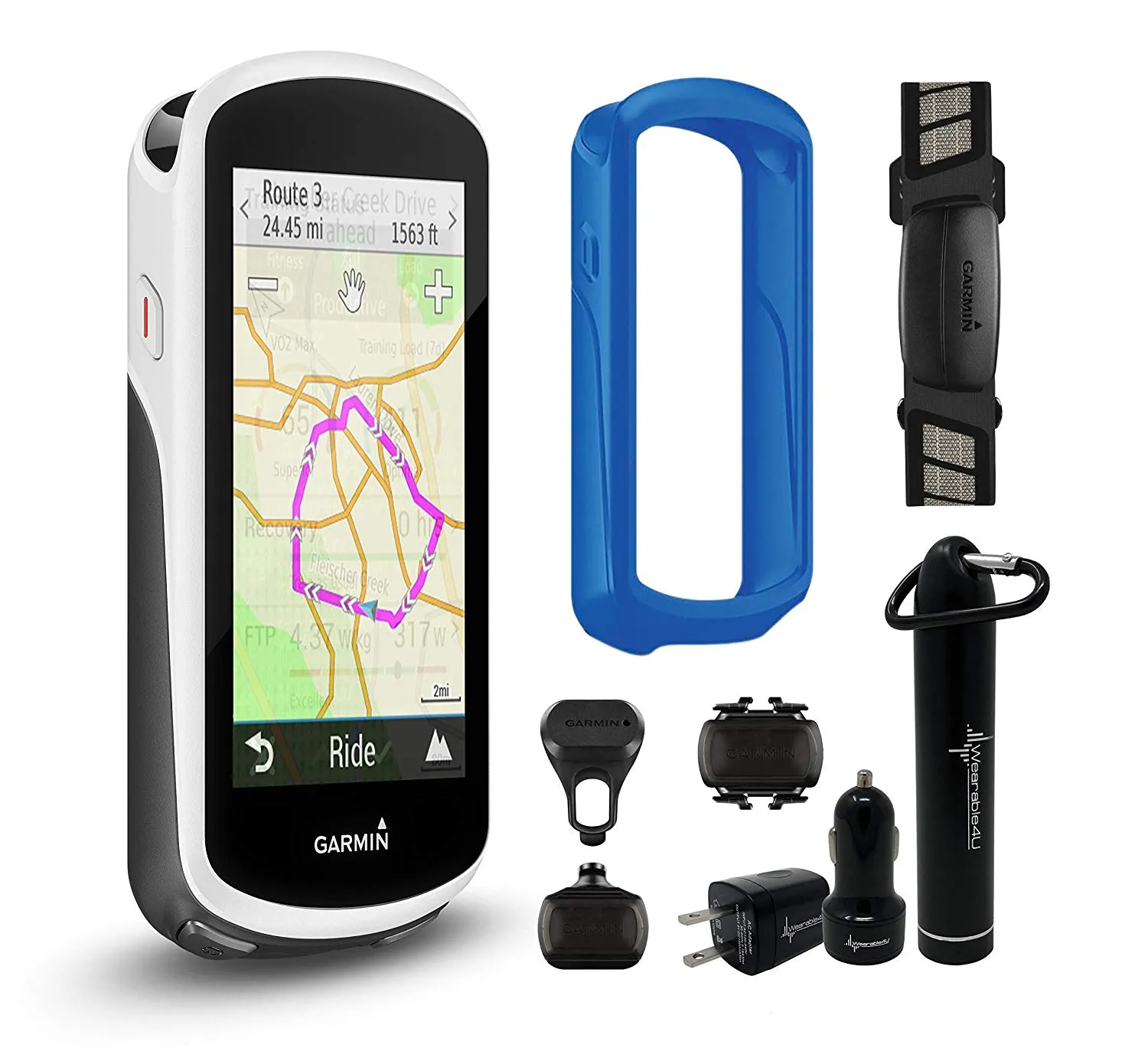 Garmin Edge 1030 GPS Cycling Computer Black Case Wearable4U Bundle 010-01758-01