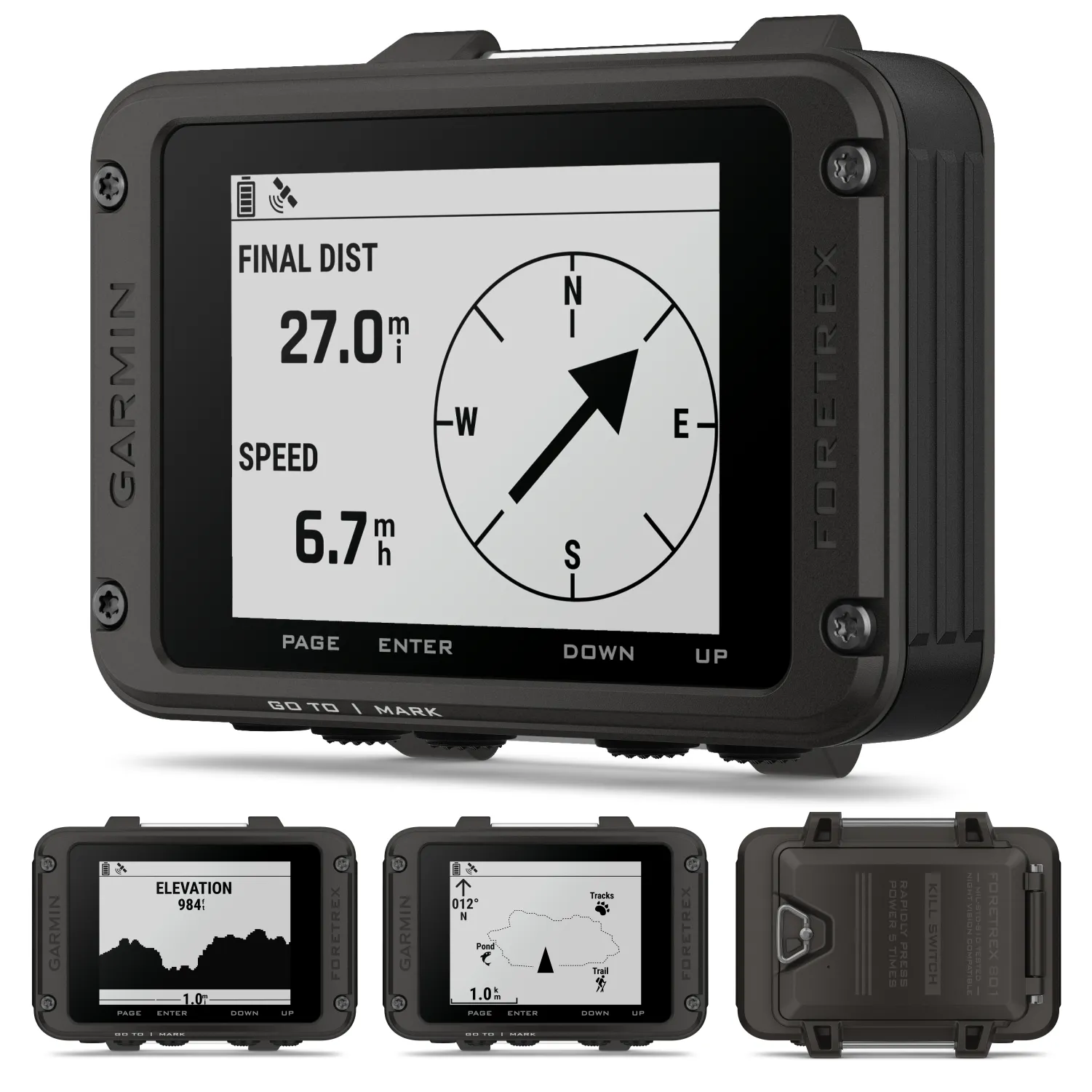 Garmin Foretrex 801 Wrist-mounted GPS Navigator, Tactical Features with AAA Batteries and Wearable4U Power Bank Bundle