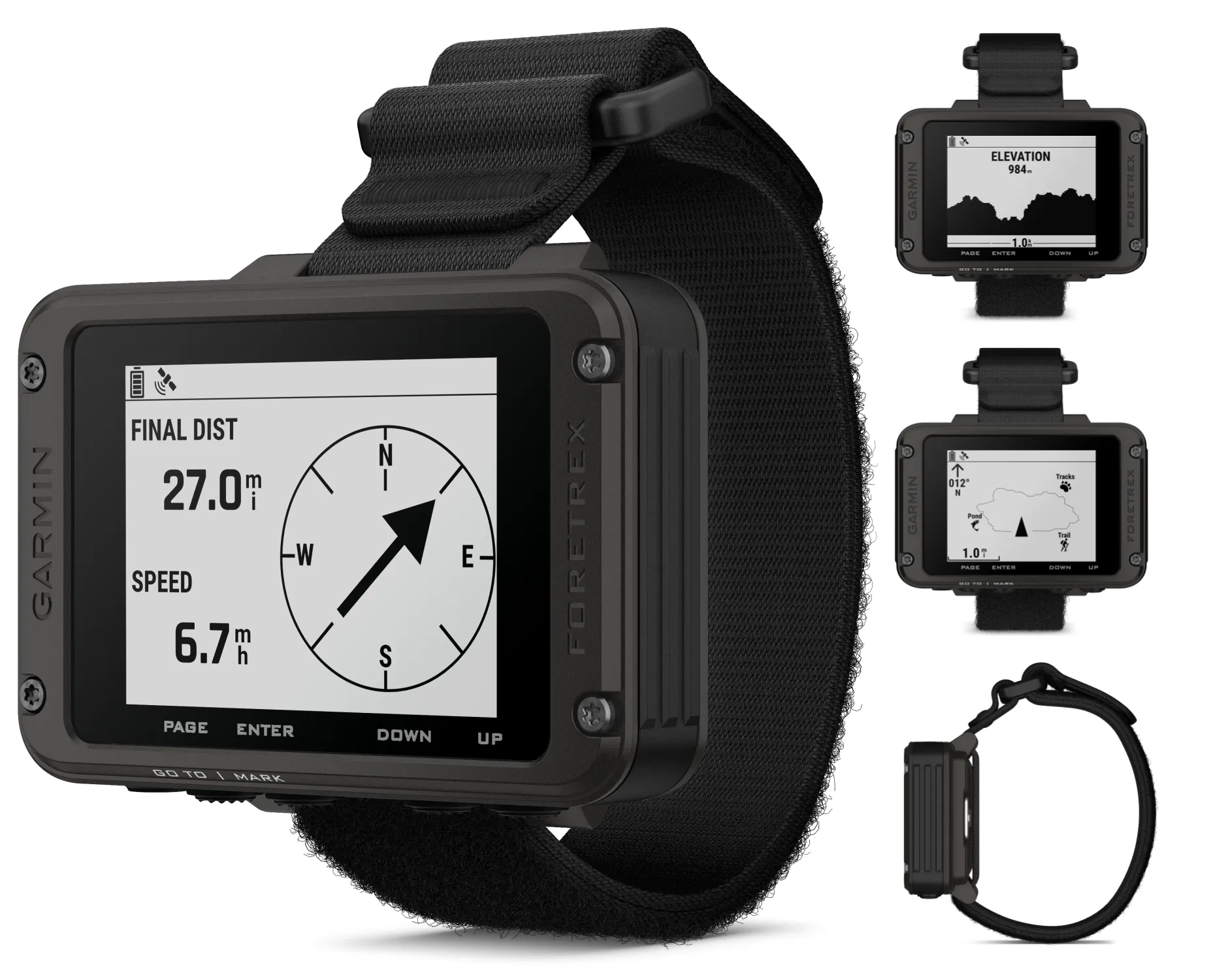 Garmin Foretrex 801 Wrist-mounted GPS Navigator, Tactical Features with AAA Batteries and Wearable4U Power Bank Bundle