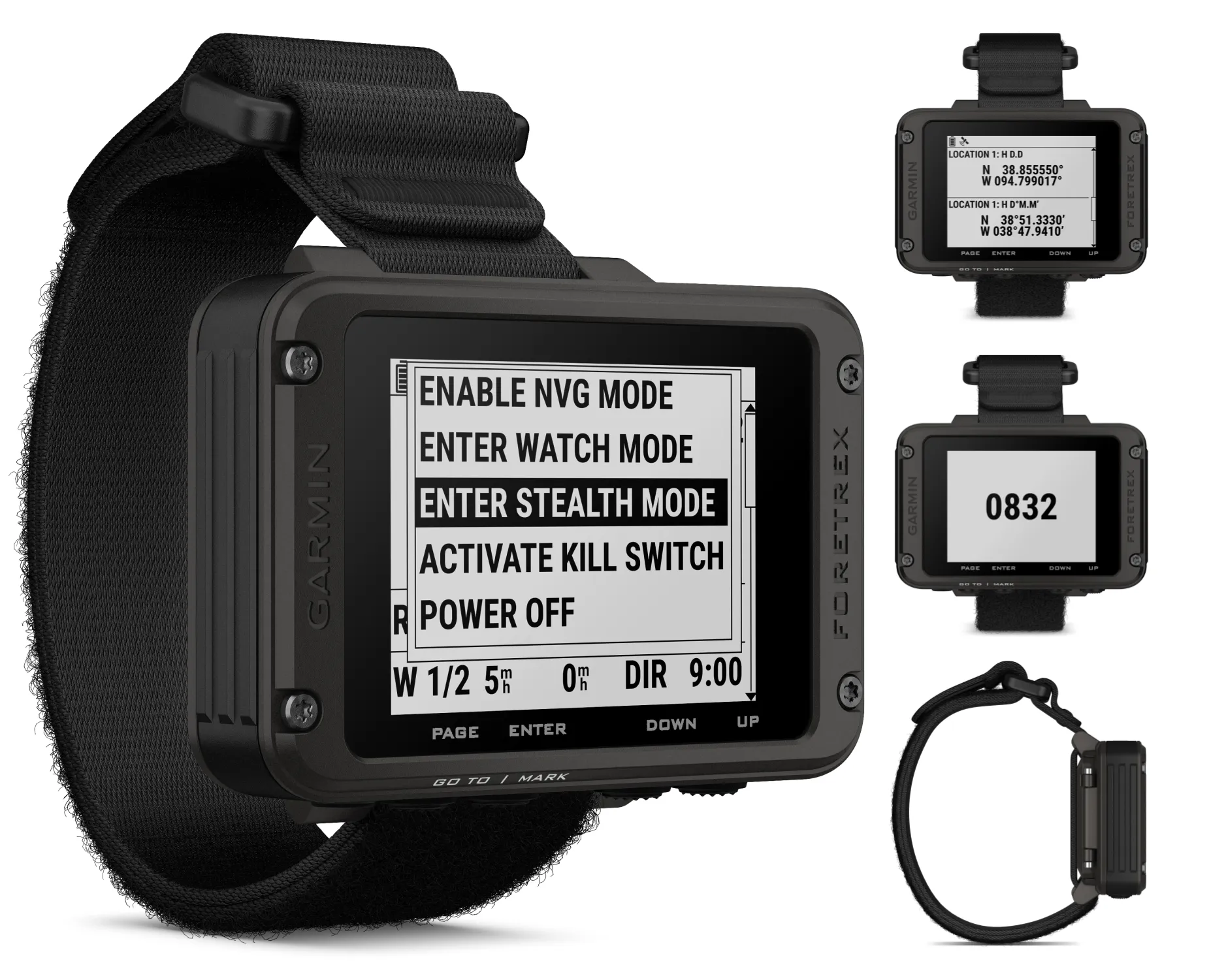 Garmin Foretrex 801 Wrist-mounted GPS Navigator, Tactical Features with AAA Batteries and Wearable4U Power Bank Bundle