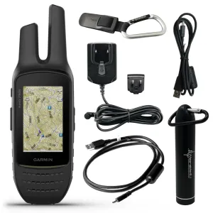 Garmin Rino 750t Two-Way Radio with Topo Mapping with Wearable4U Power Bank Bundle