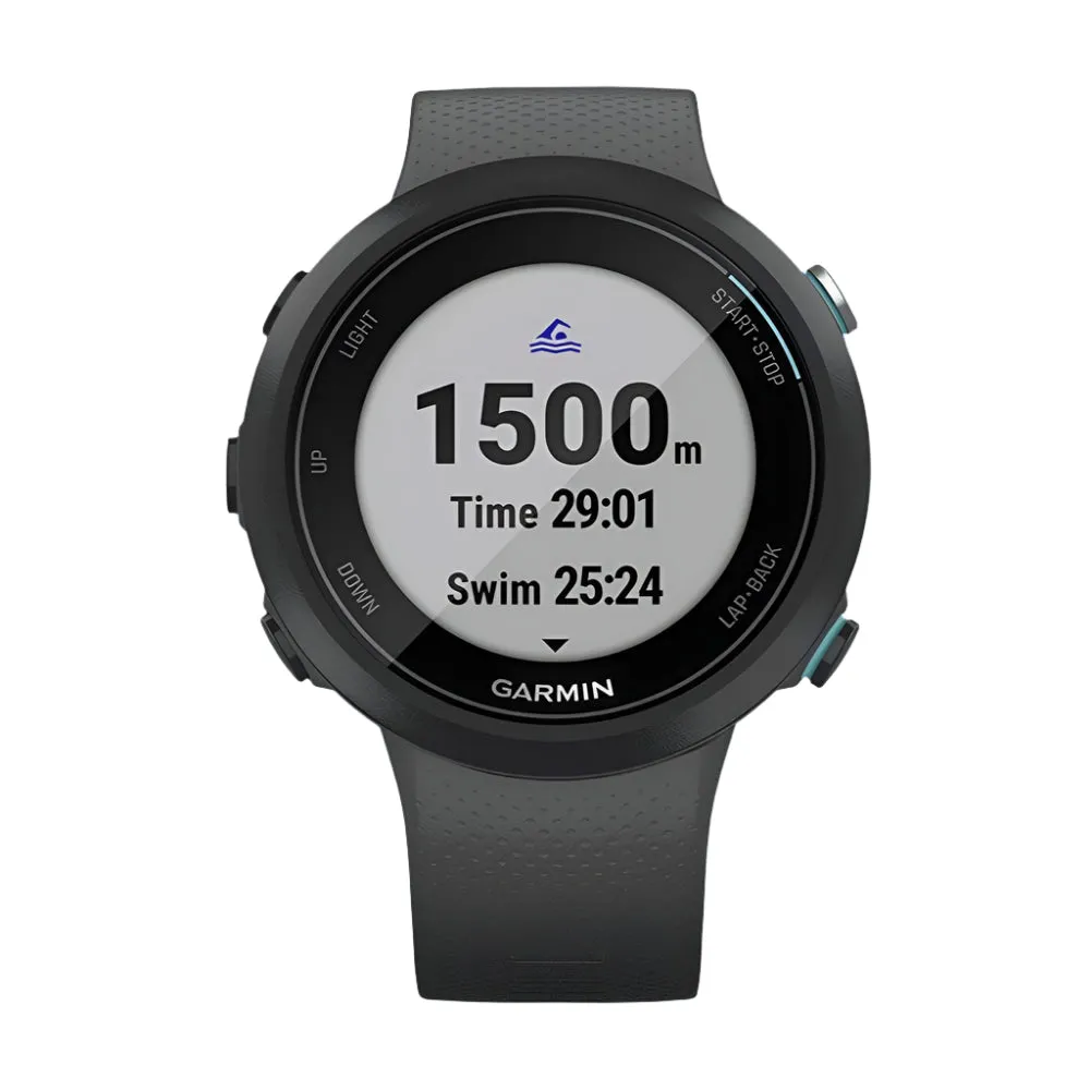 Garmin Swim 2 GPS Slate Silicone Band Digital Dial Swimming Smart Watch - 010-02247-00