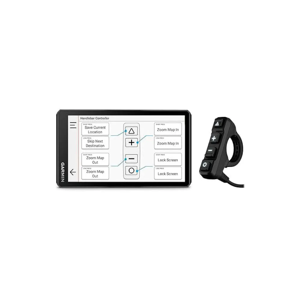 Garmin Unisex Black Motorcycle or ATV Control Your zūmo® XT2 Motorcycle Navigator Or Compatible Tread® Device Zoom In And Out Of Maps Control Music Mark Waypoints Handlebar Controller For Use On Snowmobile - 010-02974-00