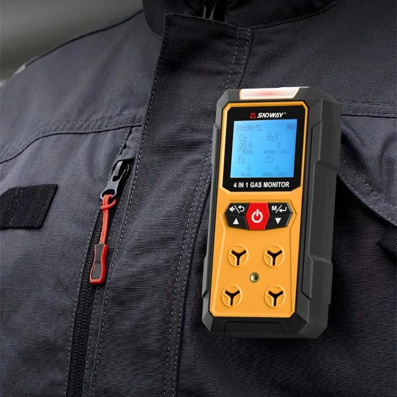 Gas Detector Meter 4 in 1 Oxygen O2 Carbon Monoxide CO H2S Ex Combustible Gas Analyzer Leak Detector