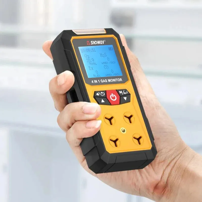 Gas Detector Meter 4 in 1 Oxygen O2 Carbon Monoxide CO H2S Ex Combustible Gas Analyzer Leak Detector