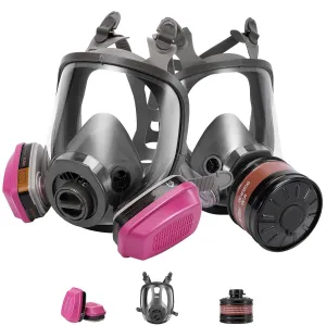 Gas Masks Survival Nuclear and Chemical - Reusable 6800 Full Face Respirator Mask with 40mm Activated Carbon Gas Mask Filter & 60925 Filter, Chemical Gas Mask for Vapors Paint Welding Spray