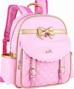 Gazigo Children Princess Waterproof PU Backpack for Girls Elementary School Girl Bookbags