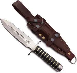 GCS Handmade Micarta Handle D2 Tool Steel Tactical Hunting Knife with leather sheath Full tang blade designed for Hunting & EDC GCS 166