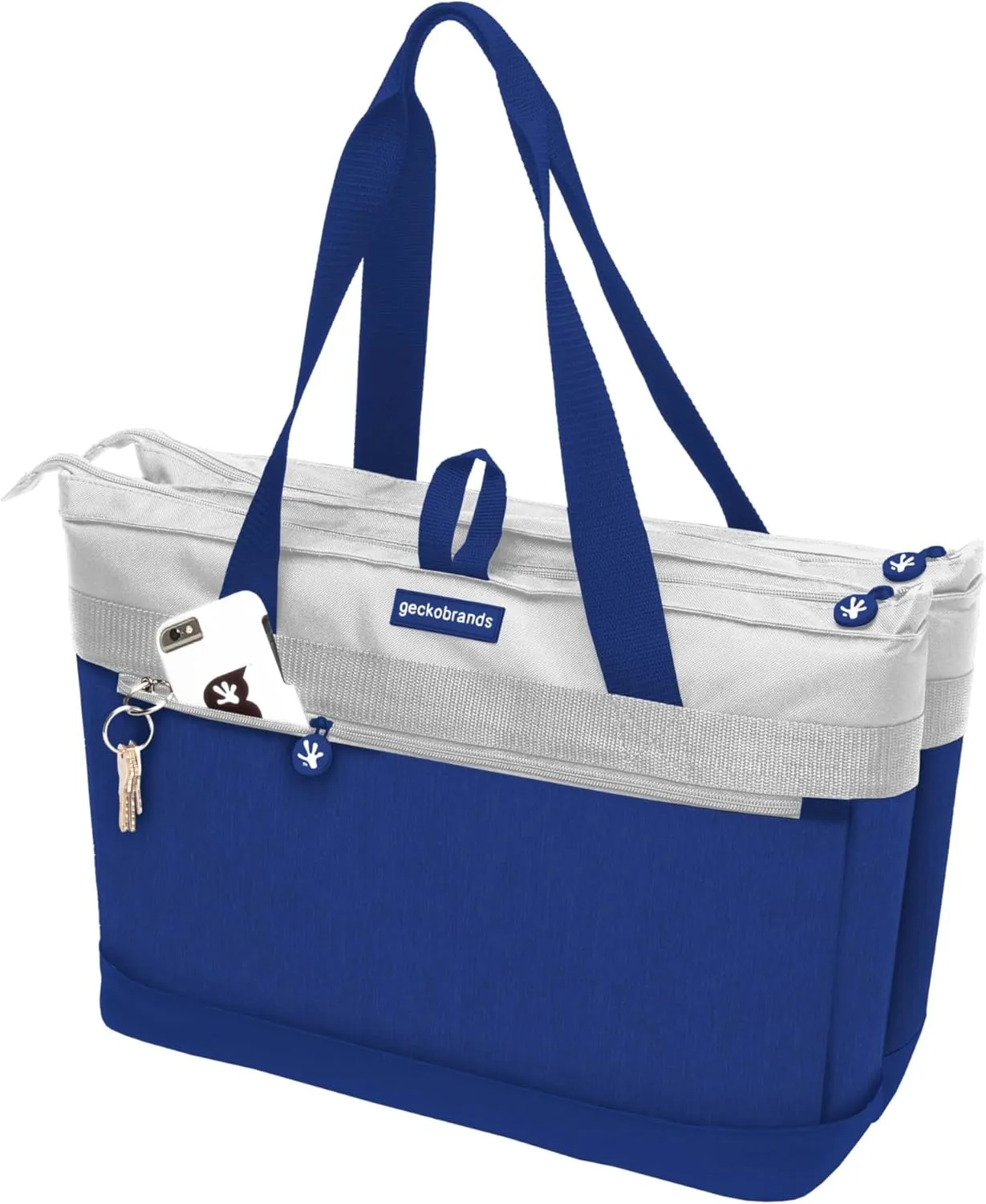 geckobrands 2 Compartment Tote Cooler – Durable, Leak-Proof Insulated Cooler Bag for Food and Drinks