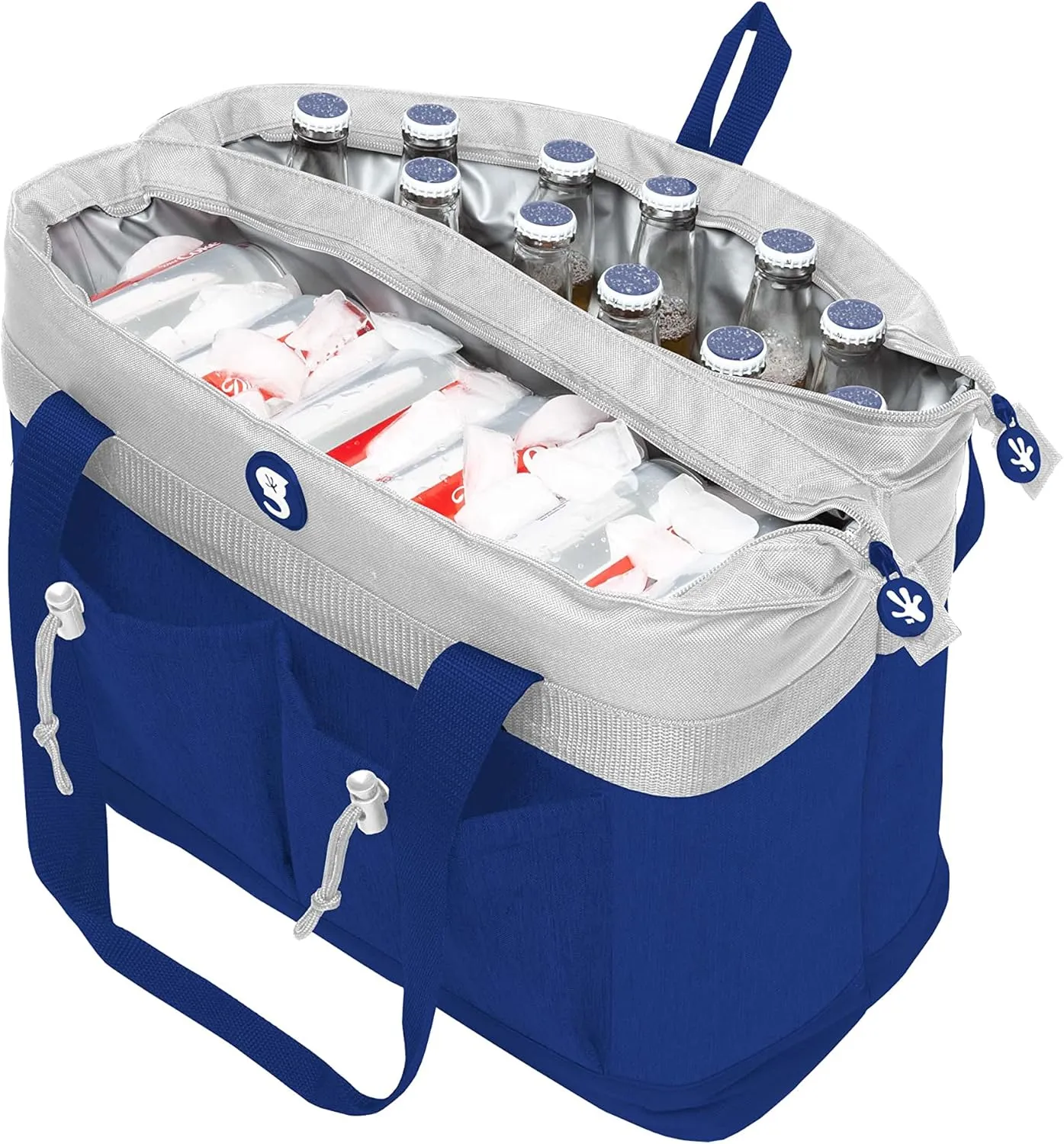 geckobrands 2 Compartment Tote Cooler – Durable, Leak-Proof Insulated Cooler Bag for Food and Drinks