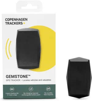 Gemstone GPS Tracker – Ideal for car, Boat, Motorhome, Cargo Bike, Trailers, Equipment - Up to 6 Year Battery Life – No Monthly fees – Built-in SIM Card - IP68 Waterproof – iOS & Android Appcountries