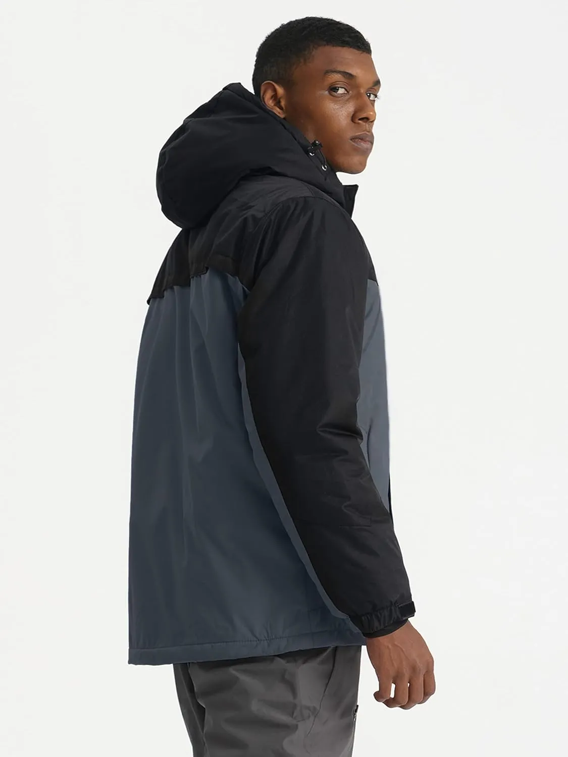 GEMYSE Men's Windproof Ski Jacket Warm Raincoats Snowboarding Hooded Parka With Multi-Pockets