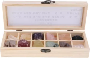 Geology Science Kit - Rock Mineral Collection Quartz Box of 12 - Perfect Crystal Kit for Young Scientists - Gemstone Exploration Set