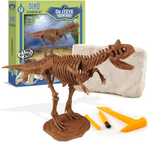 Geoworld Carnotaurus Dino Dig Kit – Build a 12-Inch Carnotaurus Skeleton Model – Ultimate STEM Experience for Kids Aged 6 , Brown