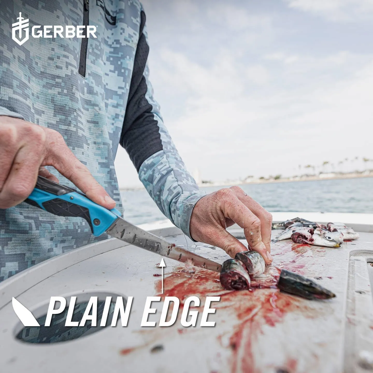 Gerber Gear Controller Folding Fillet - Saltwater Fishing Knife - Corrosion-Resistant Fishing Accessory - Premium Gear - 6", Cyan