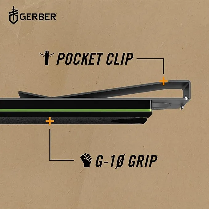 Gerber Gear GDC Money Clip with Pocket Knife - Fixed Blade Knife and Case - EDC Gear and Equipment - Stainless Steel