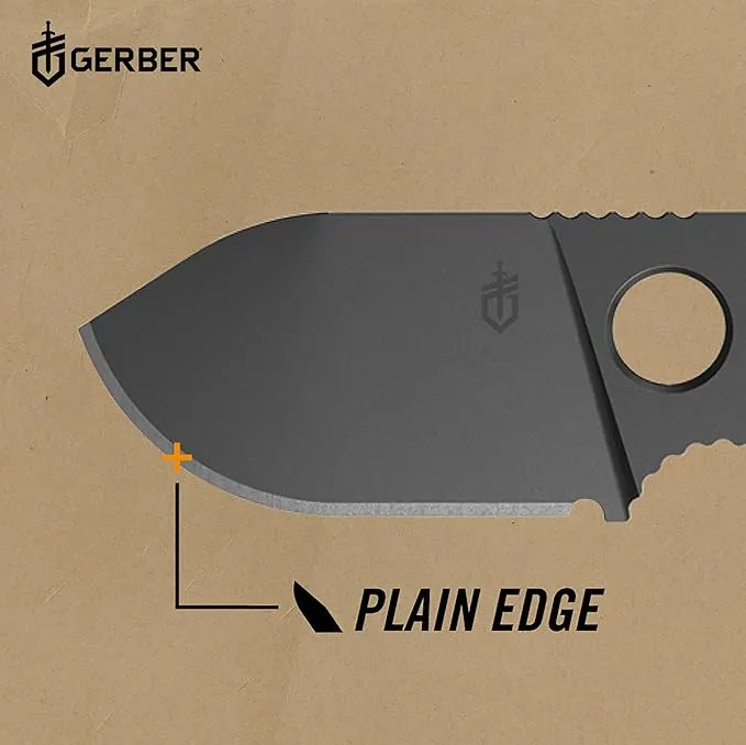 Gerber Gear GDC Money Clip with Pocket Knife - Fixed Blade Knife and Case - EDC Gear and Equipment - Stainless Steel