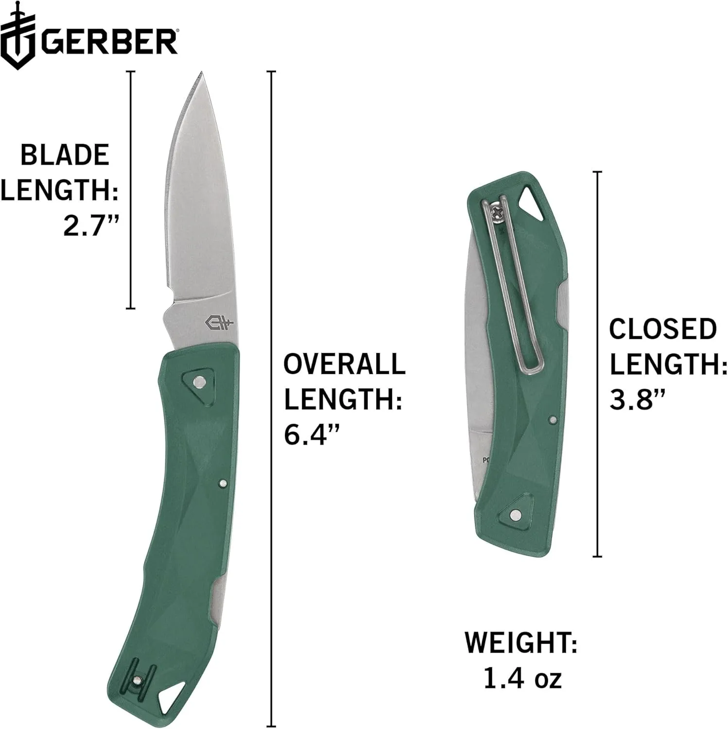 Gerber Gear LST Ultra - Lightweight EDC Knife - Survival Tactical Tool for Hiking, Camping & Outdoor - Compact Folding Pocket Knife - Stainless Steel Blade - Made in USA - Blue