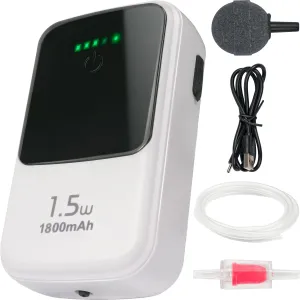 Ghosthorn Silent Dual Operating Mode Rechargeable Aerator for Fish, Large Capacity Aquarium Air Pump with Universal Clip for Most Bait Buckets