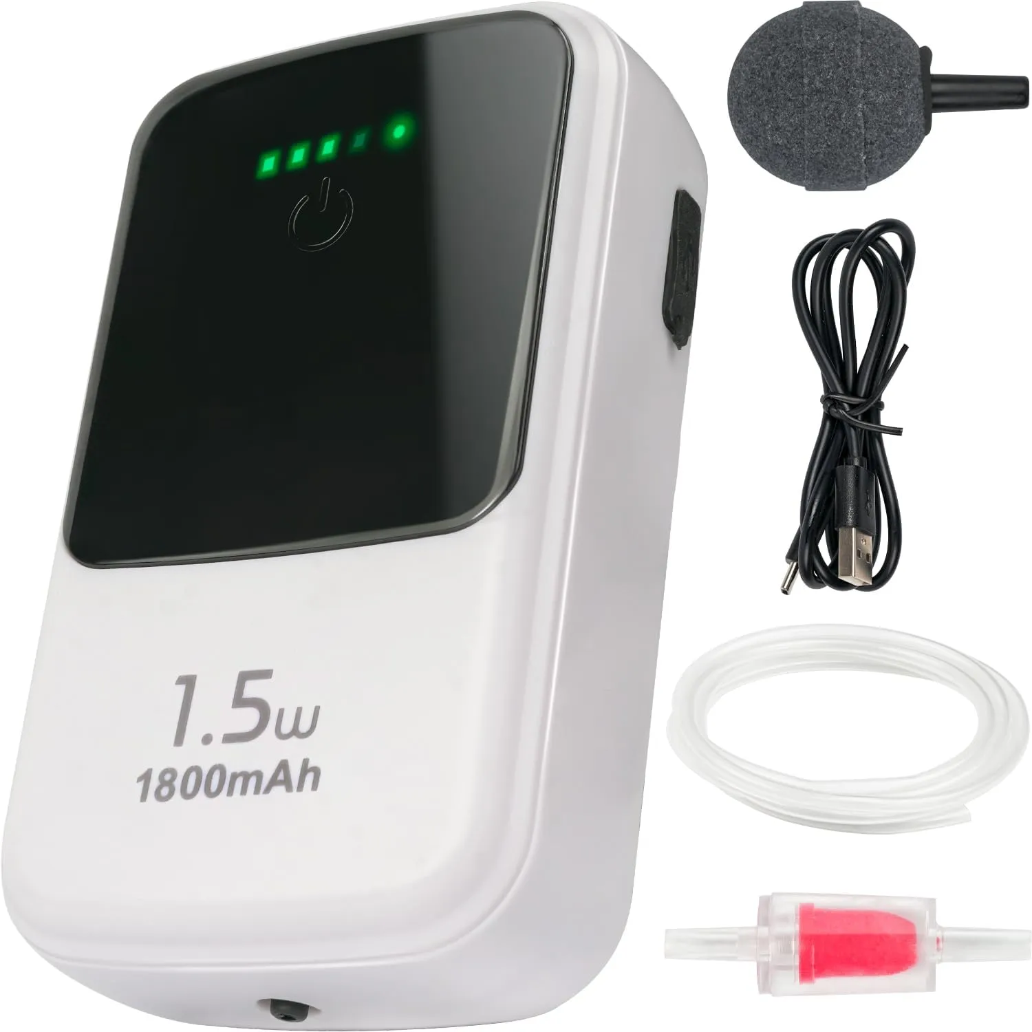 Ghosthorn Silent Dual Operating Mode Rechargeable Aerator for Fish, Large Capacity Aquarium Air Pump with Universal Clip for Most Bait Buckets