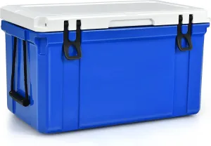 Giantex Portable Cooler, 58 Quart 3-4 Days Camping Ice Chest with Stainless Handles/Nylon Rope Handle, PE & PU Materials Beverage Cooler for Picnic, Hiking, BBQ, Party